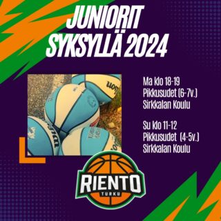 Turun Riento järjestää Pikkususdet toimintaa jälleen syksyllä 2024.🏀Pikkusudet tarkoitettu 4-7 vuotiaille. Päätarkoitus leikin ja pelin keinoin opetella uusia taitoja. Tervetuloa mukaan! Lisätiedot löytyy verkkosivuilta, tai ottamalla yhteyttä sähköpostin tai Instagramin/Facebookin DM:n kautta. P.S. Tarvitsemme myös 1-2 valmentajaa rinkiin mukaan, jotka voisivat tarpeen vaatiessa tuurata. Ei tarvitse omata sen enmäpää lajikokemusta. Kunhan tulee toimeen pienten lasten kanssa.👧👦