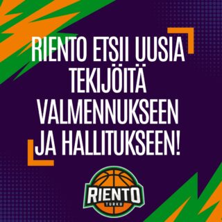 Turun Riento koripallo etsii uusia tekijöitä valmennukseen ja hallitukseen!🔥💯Olit sitten nuori tai kokenut koripallosta ja/tai järjestötyöstä kiinnostunut, niin kuulemme sinusta mielellämme lisää.😊Ei tarvitse olla ns. valmis paketti. Hallituksessa ja valmennuksessa kokemusta lajista ja järjestötyöstä. joten olet tervetullut toimintaamme juuri sellaisena, kuin olet.❤️Meillä on paljon suunnitelmia seuratyön kehittämiseksi, ja kohtalaisen hyvät resurssitkin siihen olemassa, mutta nyt tarvitsemme myös uusia tekijöitä, suunnitelmia toteuttamaan. Valmennuksesta pystymme maksamaan palkkion. Tärkeintä olisi tulla toimeen pienten lasten kanssa 4-12v. Lisäyksenä. Ei ole pakko kaikista nuorempien ryhmien valmennukseen osallistua, jollei se ole ominta. Mutta suosittelemme sitäkin kokeilemaan. Antaa paljon perspektiiviä vanhempienkin valmentamiseen.😊Jos kiinnostus heräsi, niin ole yhteydessä täällä viestillä, hallituksen puheenjohtajaan tai laita viestiä seuran sähköpostiin.KoristerveisinAntti Oivanen hallituksen puheenjohtaja+358 407419660hallitus@turunriennonkoripallo.fi